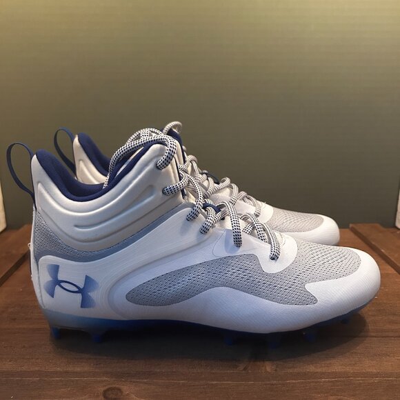 NWB Under Armour Men's Command MC Lacrosse Cleats Blue White Size 11 - Picture 5 of 10